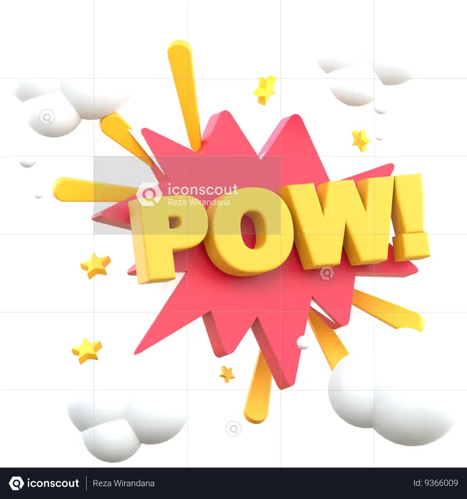 Pow Sticker  3D Icon