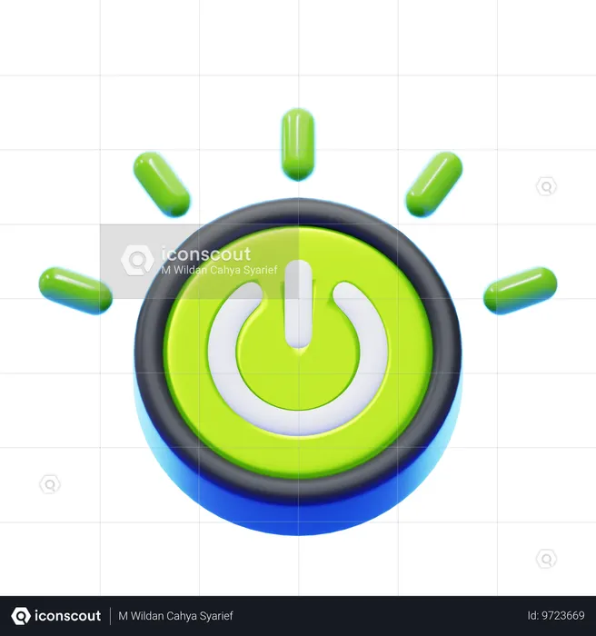 POWER BUTTON  3D Icon