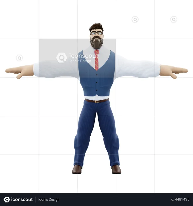 Powerful Businessman  3D Illustration