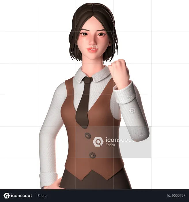 Powerful Woman  3D Icon