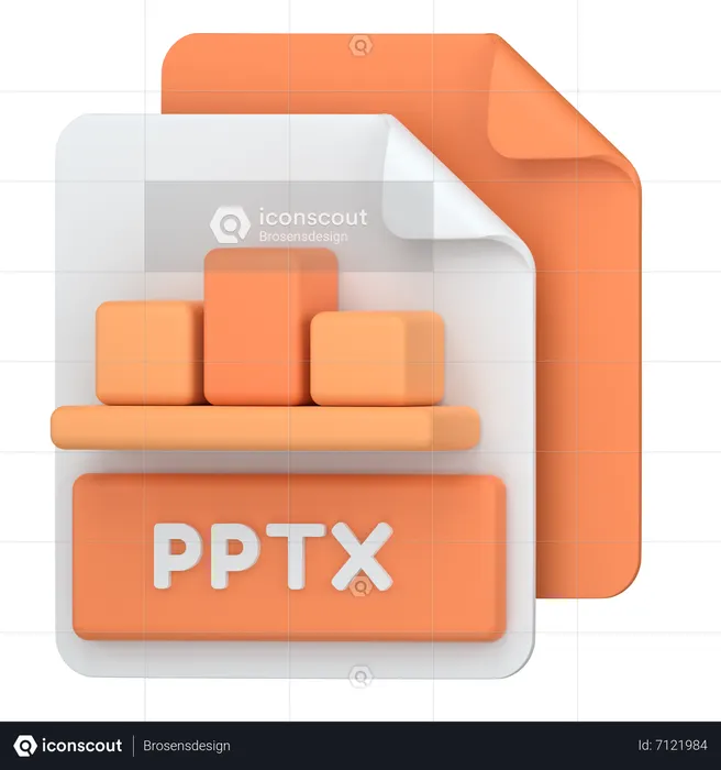 PPTX 3D Icon - Free Download Files & Folders 3D Icons | IconScout