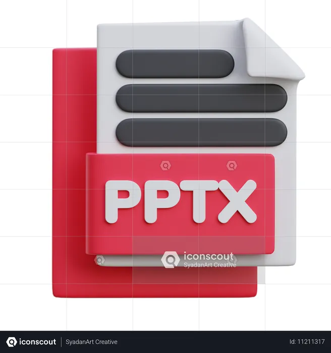 Pptx-Datei  3D Icon