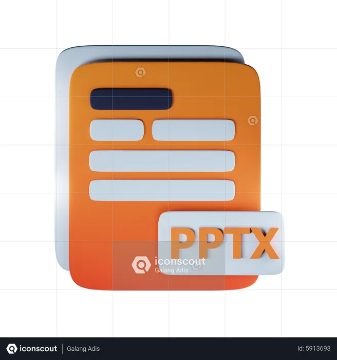 Pptx file extension  3D Icon