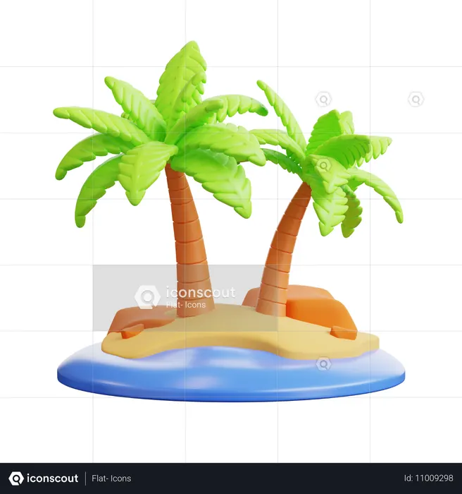 Praia  3D Icon