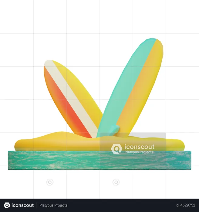 Prancha de surfe  3D Illustration