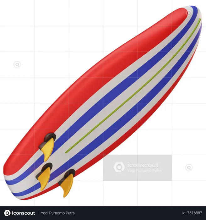 Prancha de surf  3D Icon