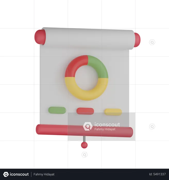 Präsentation mit Donut-Diagramm  3D Icon