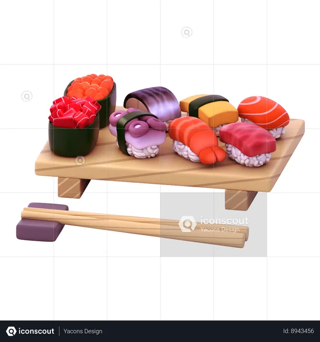 Prato de sushi  3D Icon