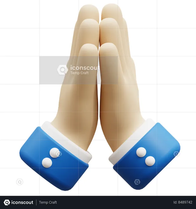 Pray hand gesture  3D Icon