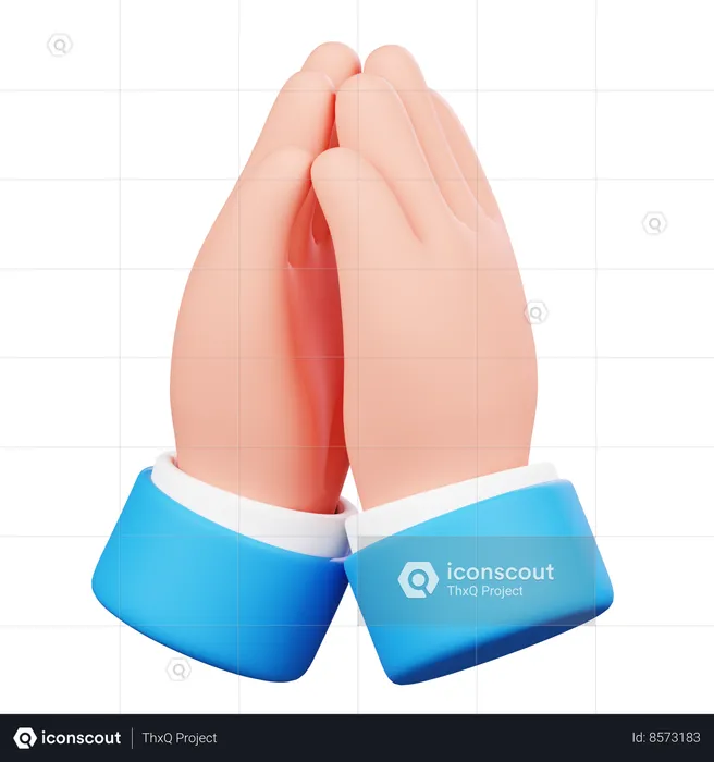 Pray Hand Gesture Emoji 3D Icon