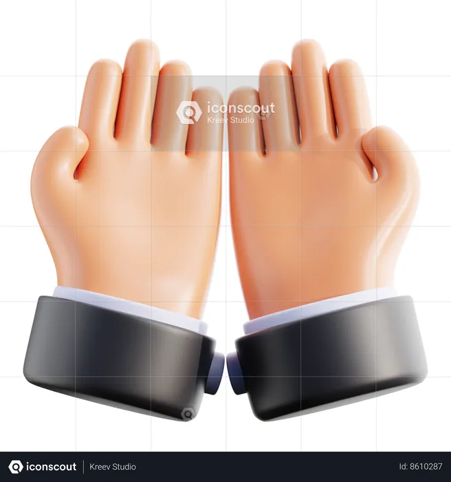 Pray Hand Gesture  3D Icon