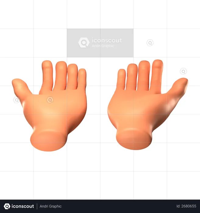 Pray hand gesture  3D Illustration