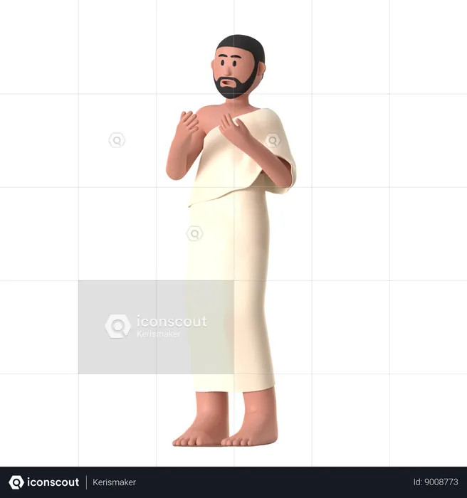 Pray open hand Male  3D Illustration