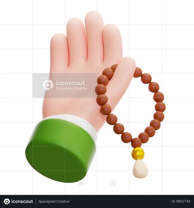 Pray with Bead  3D Icon