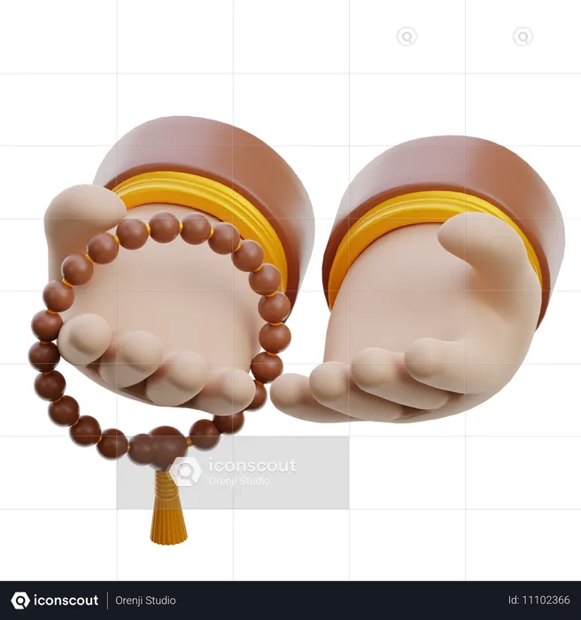 Pray With Beads  3D Icon