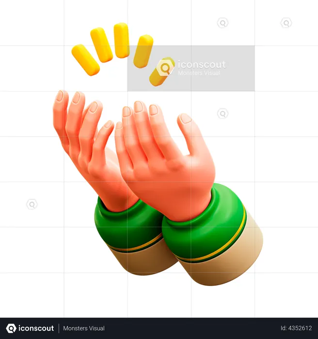Prayer Hand  3D Illustration