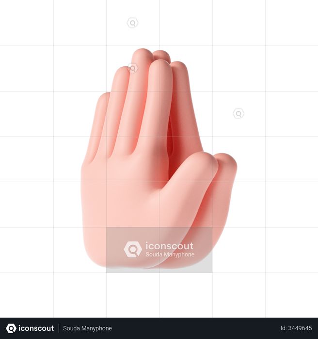 Prayer hand gesture 3D Illustration