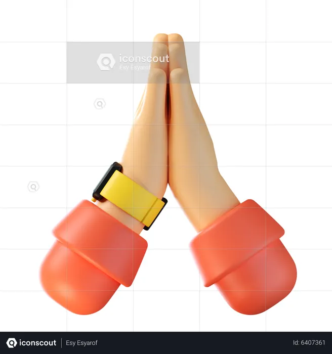 Praying Hand Gesture  3D Icon