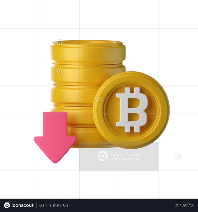 Precio de bitcoin baja  3D Icon