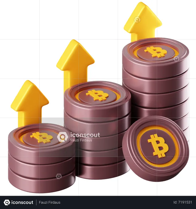 Precio de bitcoin baja  3D Icon