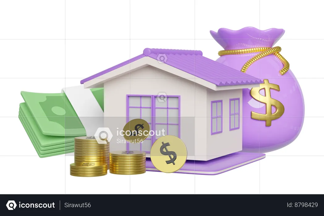 Precio de la vivienda  3D Icon