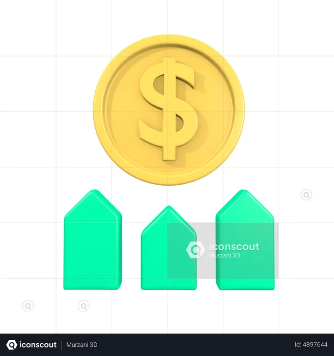 Precio del dolar sube  3D Icon