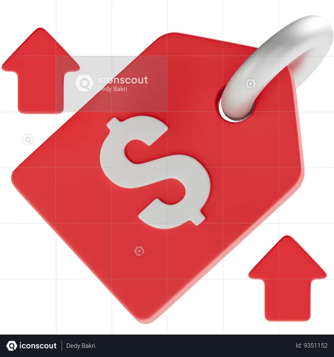 Aumento de preço  3D Icon