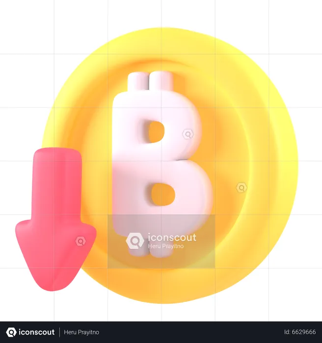 Preço do bitcoin caiu  3D Icon