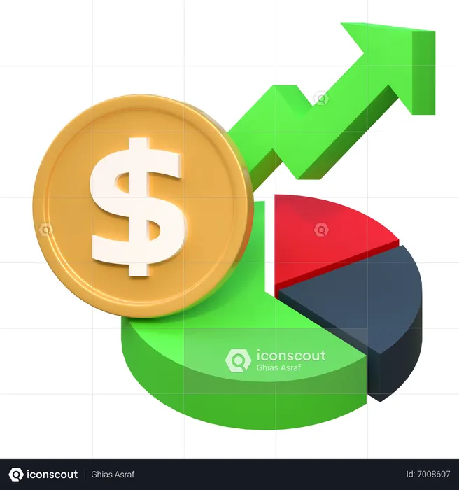 Preço do investimento em dólar subiu  3D Icon