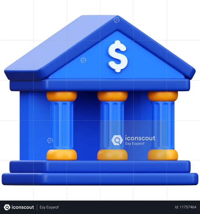 Prédio do banco  3D Icon