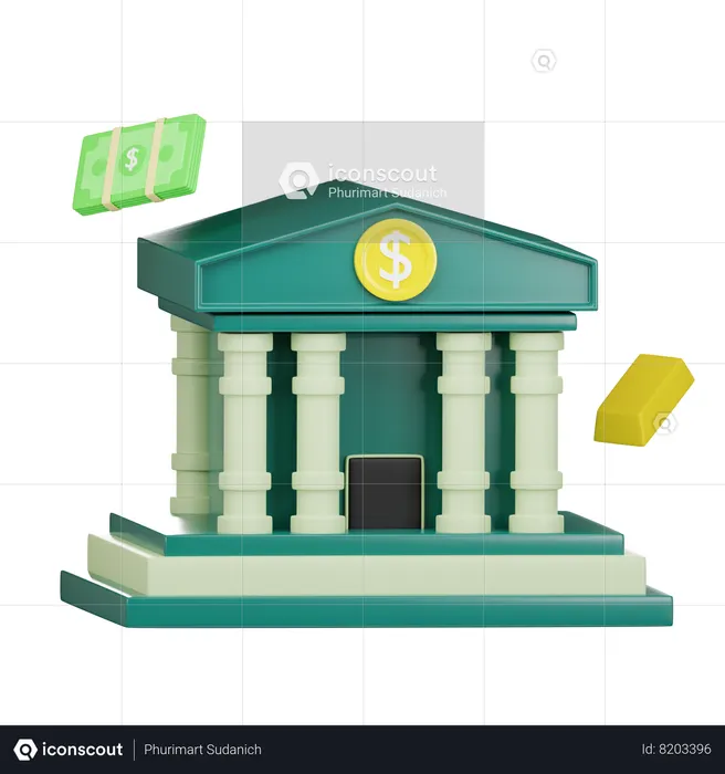 Prédio do banco  3D Icon