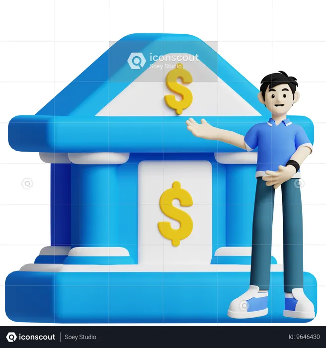 Prédio do banco  3D Icon