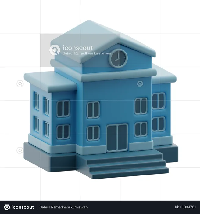 Edifício escolar  3D Icon