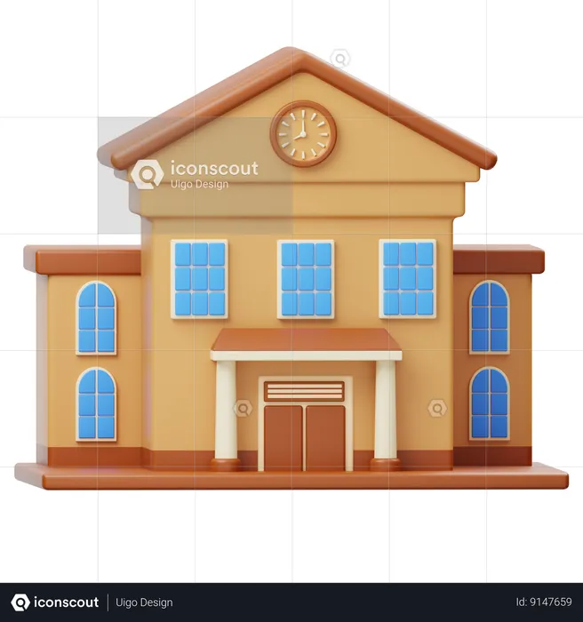 Edifício escolar  3D Icon