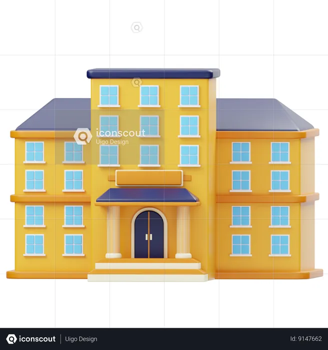 Edifício escolar  3D Icon