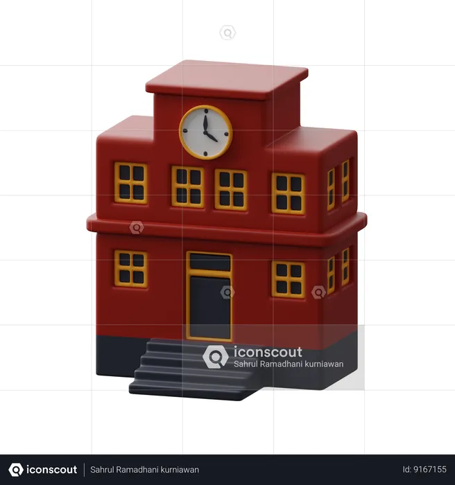 Edifício escolar  3D Icon