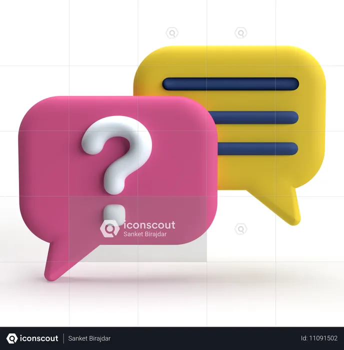 Pregunta de chat  3D Icon