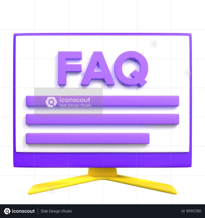 Preguntas frecuentes sobre computadora  3D Icon