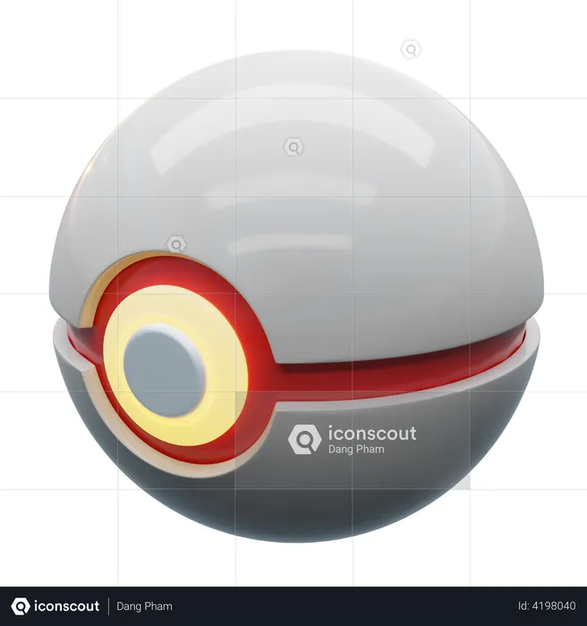 Ilustração editorial: renderização 3d de pokeball isolado em um