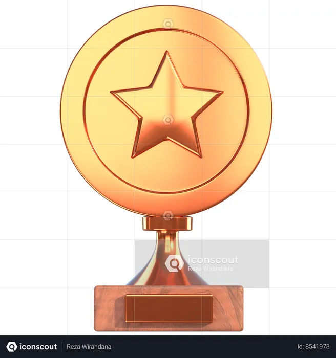 Prêmio troféu bronze  3D Icon