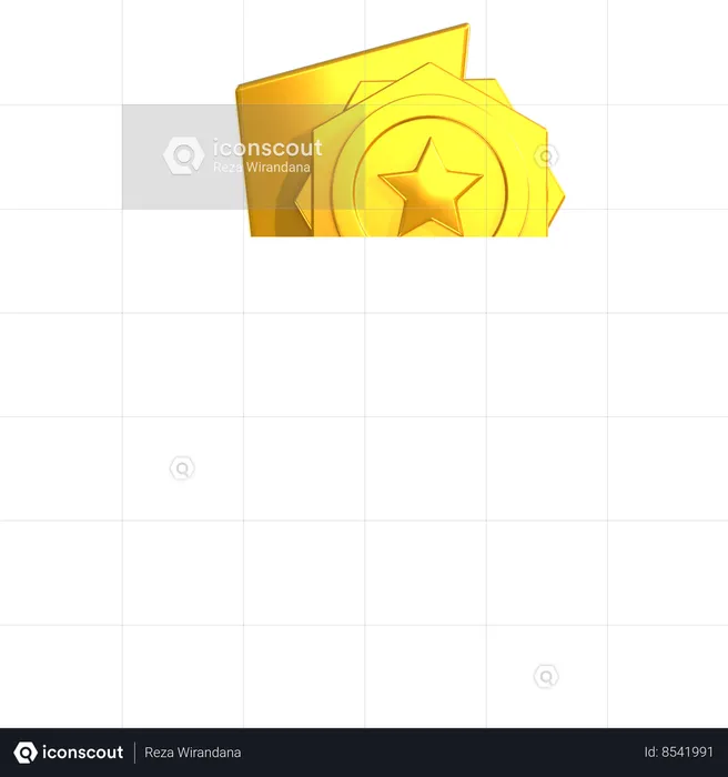 Prêmio troféu de ouro  3D Icon