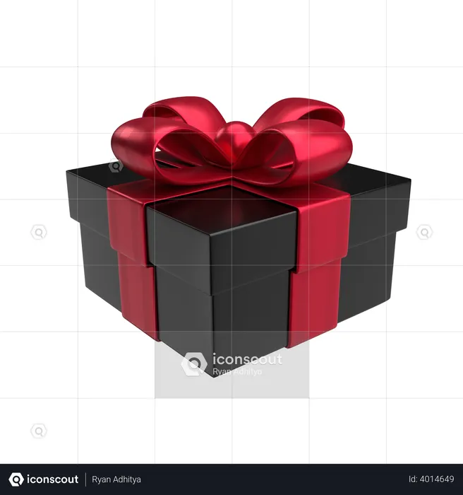 Premium Black Gift Box  3D Illustration