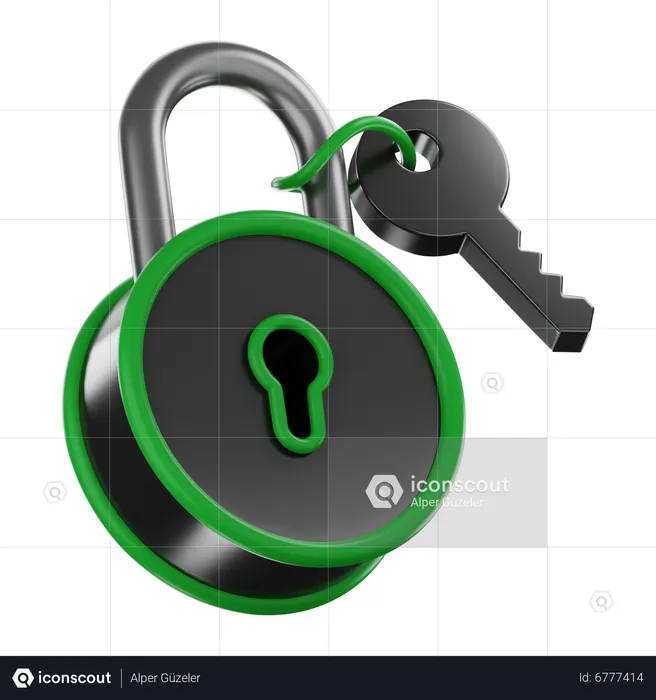 Premium Lock And Key  3D Icon