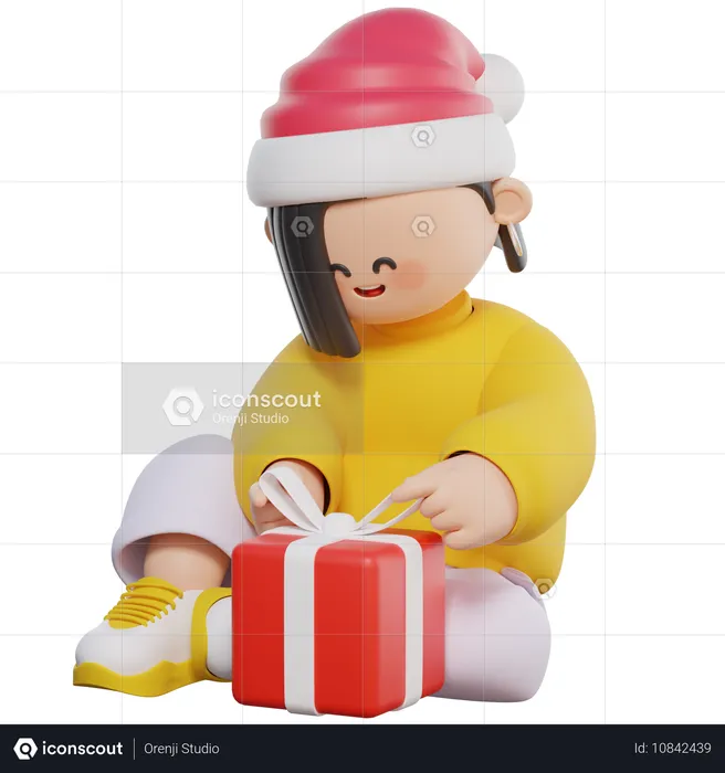 Preparando el regalo de Navidad  3D Illustration