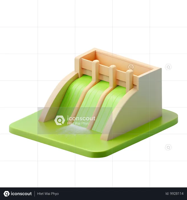 Presa hidroeléctrica  3D Icon