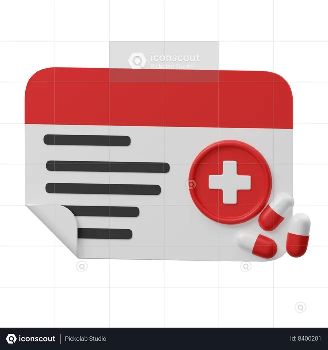 Prescrição médica  3D Icon