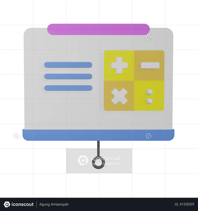 Presentación de matemáticas  3D Icon