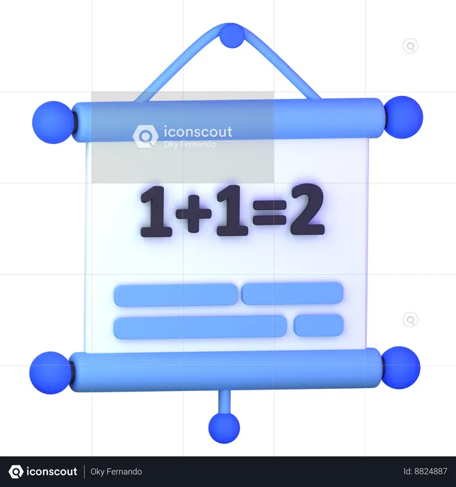 Presentación de matemáticas  3D Icon