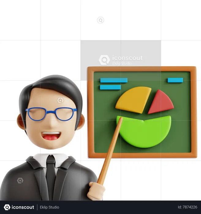 Presentation 3D Icon download in PNG, OBJ or Blend format