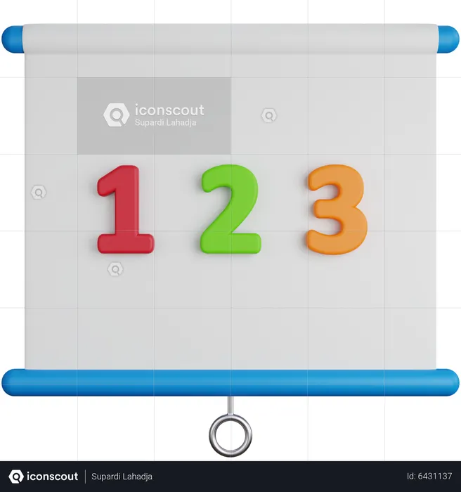 Presentation Board With Numbers  3D Icon